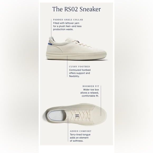 Rothy's Mens The RS02 Knit Unisex Sneakers Bone Size 11.5M/13 Wmns Mew W/O Box - Picture 15 of 16